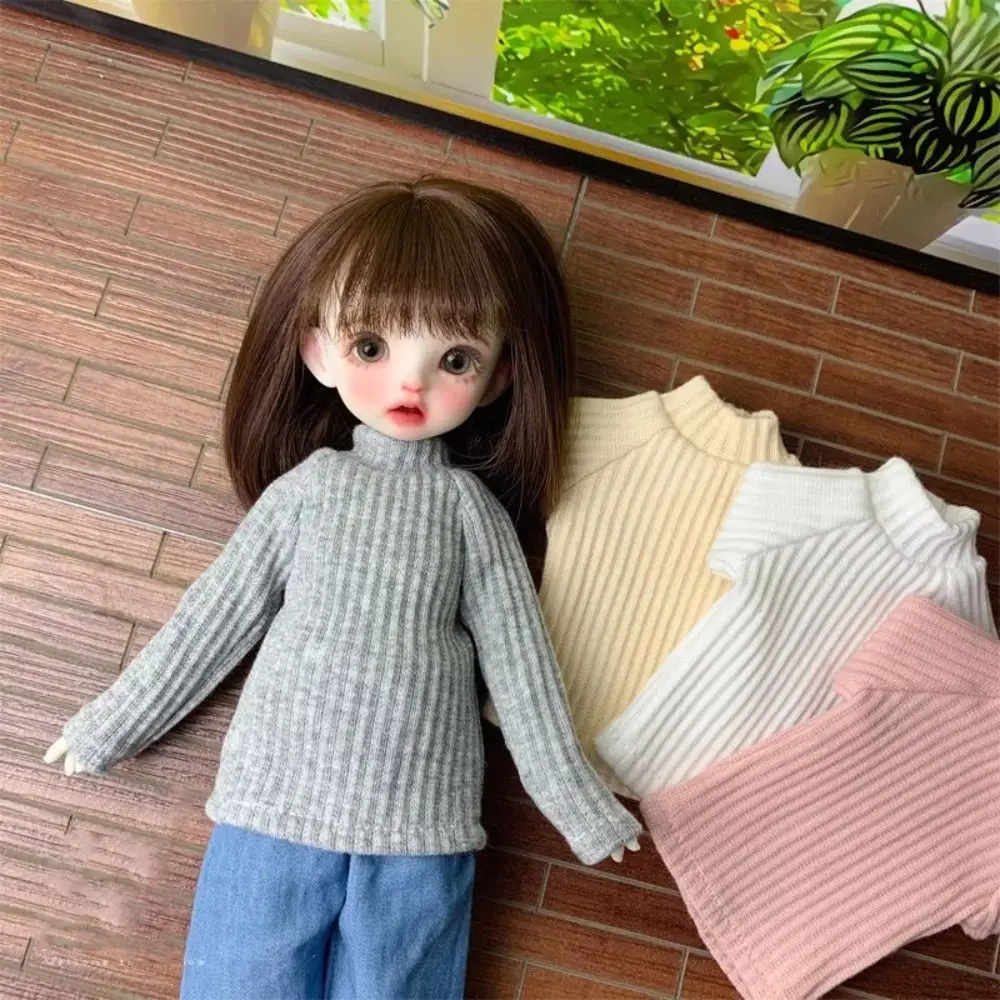 캐주얼웨어 우아한 하이 넥 셔츠 귀여운 미니 DIY 액세서리 니트 스웨터 우아한 1/4 1/6 BJD 30/45cm 인형