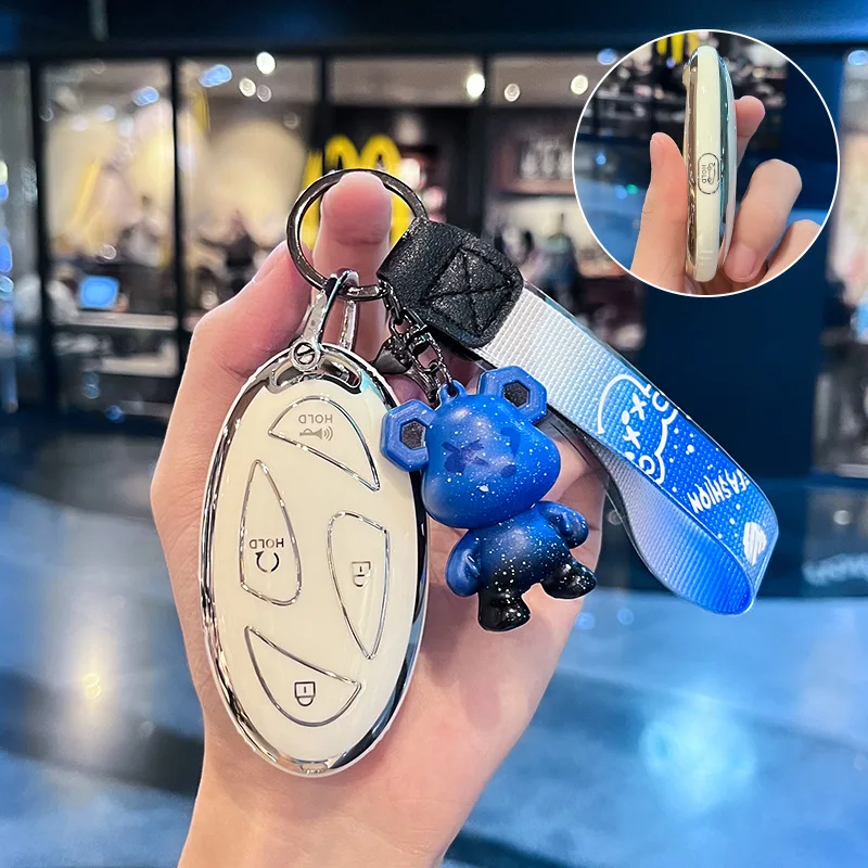 Dla Korea Hyundai Loniq6 Smart Five-key New Car Key Bag Protective Case Hyundai Smart Five-key Set Christmas Gift Auto Supplies