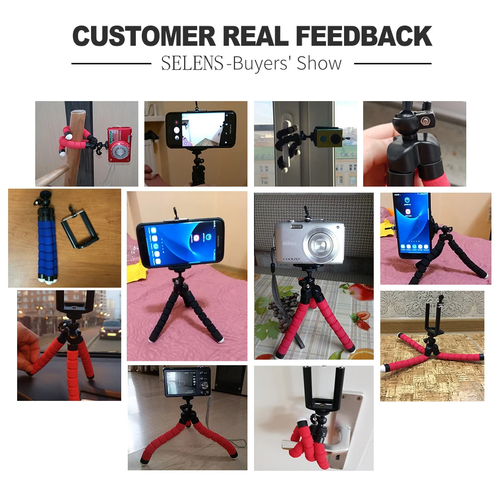 Sponge Octopus Tripod Stand for Live Streaming Lazy Deformation Mobile Phone Holder Portable Camera Tripod