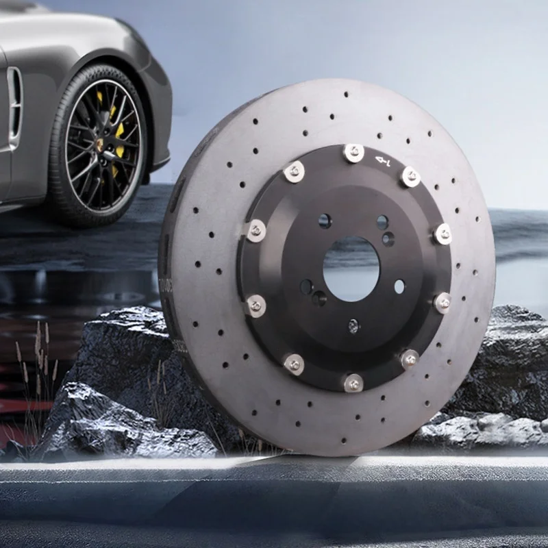For Model 3ysxYLs Carbon Ceramic Brake Discs Perforated Discs High-performance Brake Calipers Modification and Upgrade