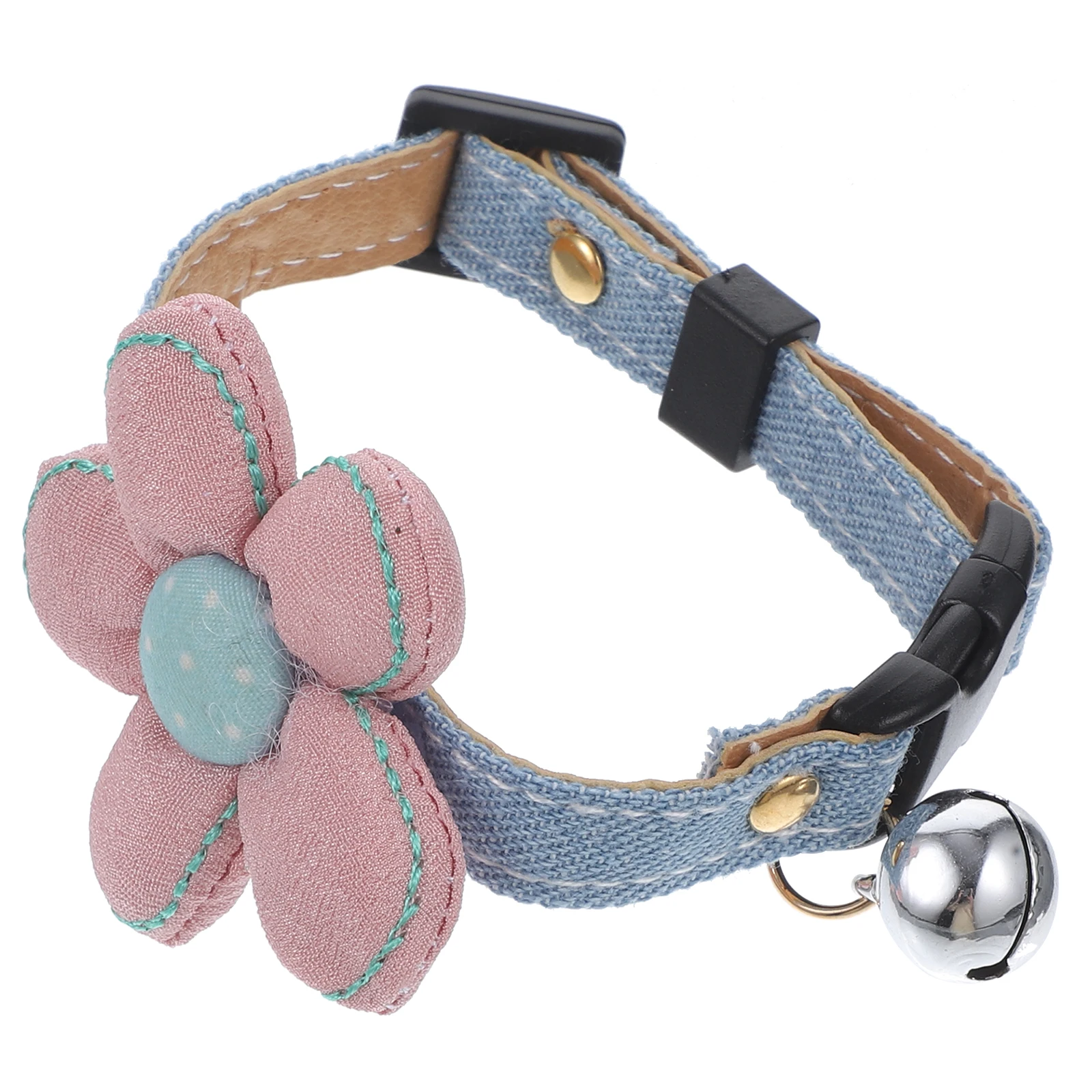

Adjustable Polyester Pet Collar Big Flower Bell Decoration Buckle Necklace for Cat Kitten Dog Flower Collar for Pet