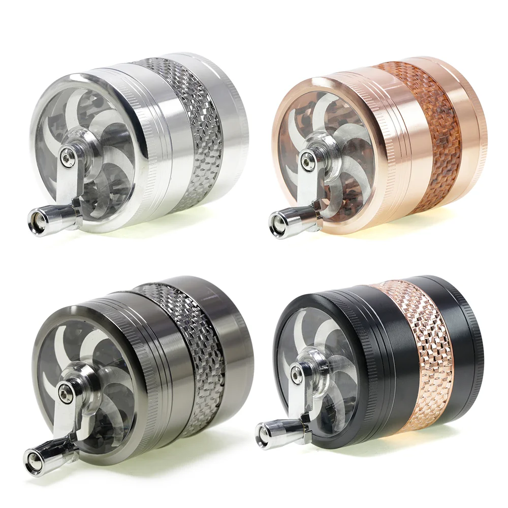 

Manual Metal Herb Grinder 5 Layer Zinc Alloy 63mm Kitchen Cutter Crusher Hand Crank Muller