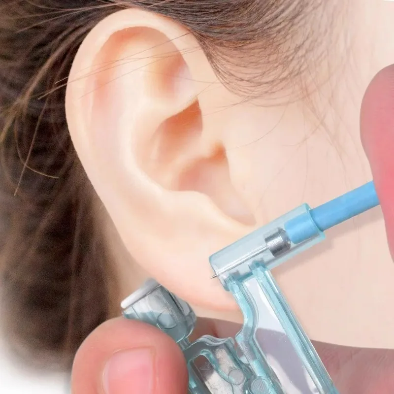1/20 Stück Tragbare Aseptische Ohrlochstechpistole Mini Transparentes Sicherheits-Nasen- und Ohrring-Piercing-Set Maschinen-Kit mit Ohrsteckern Körperschmuck-Werkzeuge – Detail 6