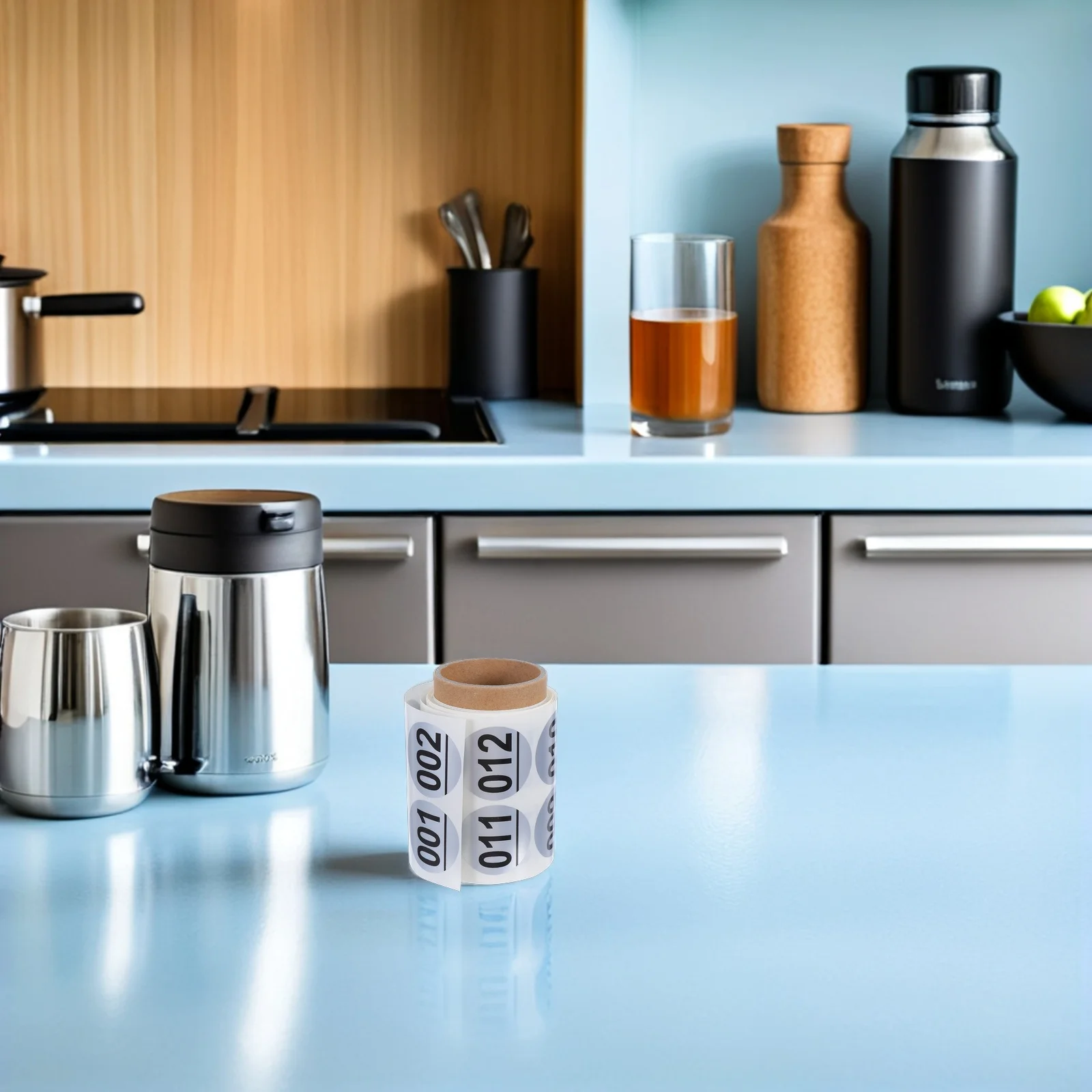 1 rolo de adesivos de número consecutivos 001-200 etiquetas redondas autoadesivas para garrafas de água escola academia organização pequena