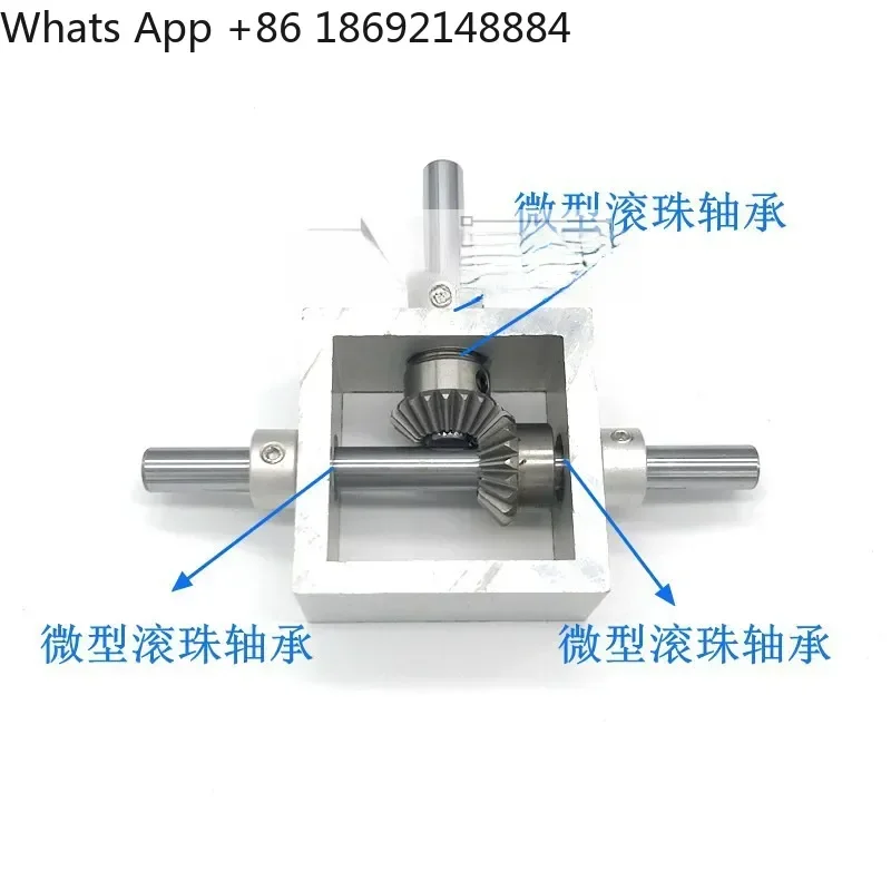 90 Degree Right Angle Reversing Gearbox for Small Bevel Gear Rotator 1 to 1 Mechanical Transmission Module Double Shaft