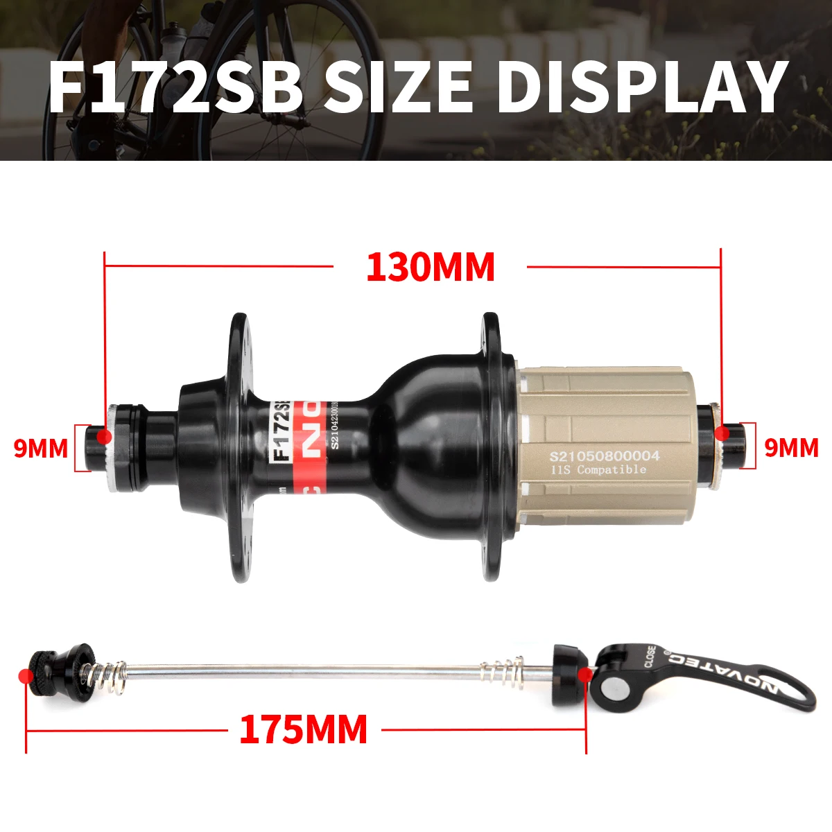 Novatec Road Bike Hub with Quick Release, 11V Speed Cube, Freehub Cassette, Rim Hub, 20/24 Holes