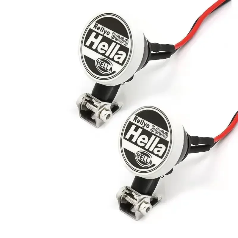 RC カーラウンド LED ヘッドライト ブラケット付き 1/10 クローラー TRX4 TRX6 アキシャル SCX10 III YK4082 CC01 用、防水オフロードライト