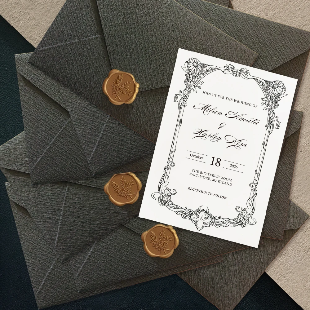 

A6 Size Wedding Invitation Card Personalized business wedding ceremony birthday invitation card customization