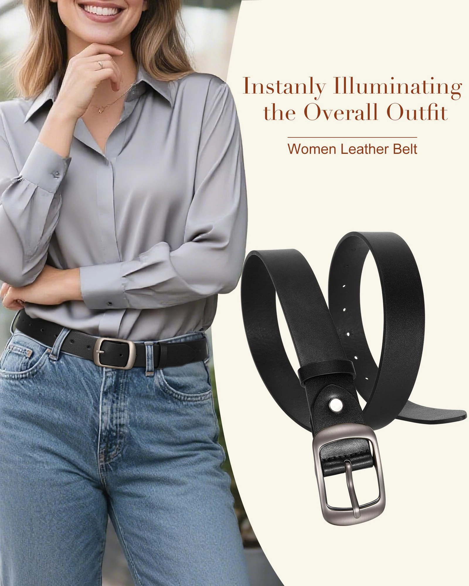 Vintage Women Leather Belt Matte Metal Square Pin Buckle Casual Waist Strap For Jeans Trousers Daily Office Ladies Belt