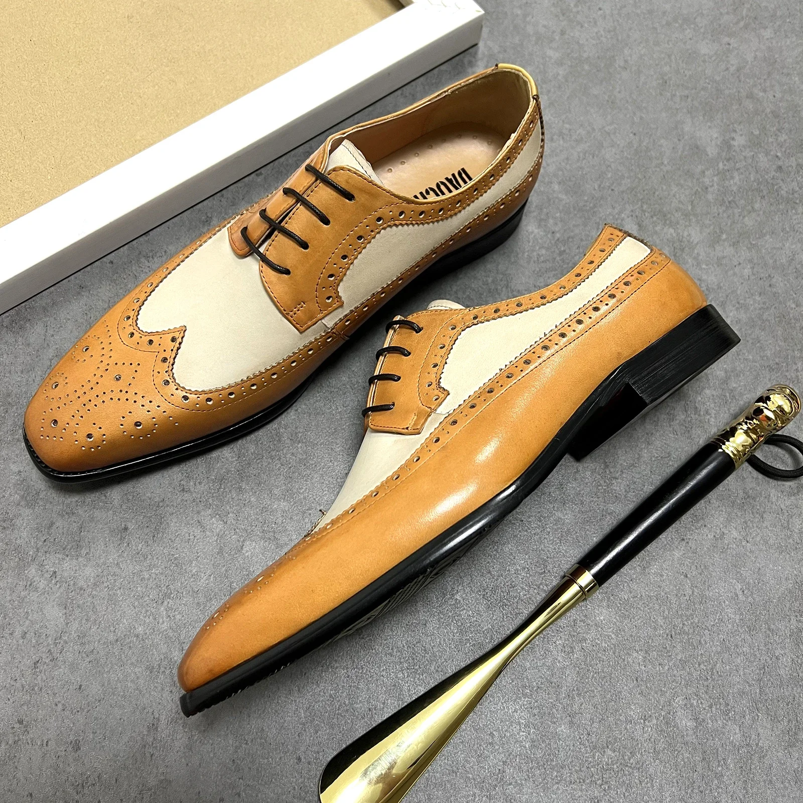 CLASSIC MEN OXFORD SHOES LACE UP DERBY MENS DRESS SHOES BLACK BROWN BROGUE OFFICE WEDDING BUSINESS LEATHER SHOES FOR MEN