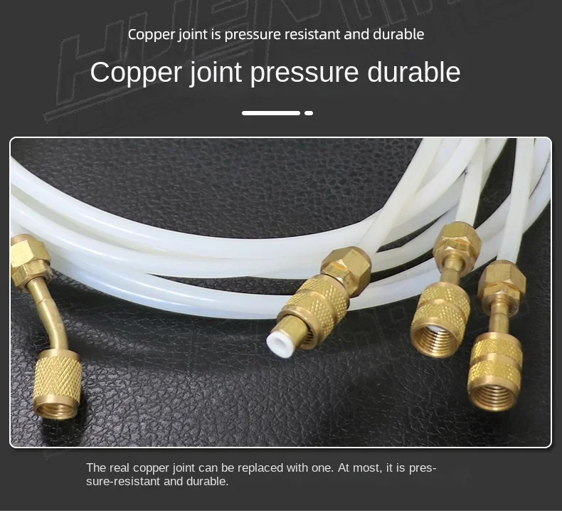 1PC Copper head removable air conditioner transparent liquid filling tube 2M refrigerator fluorine tube R22