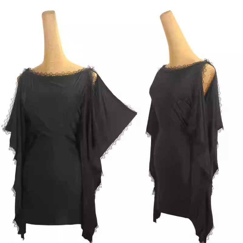 

Latin dance dresses for Women high-end lace black slimming sleeveless dress tango samba rumba professional practice clothing