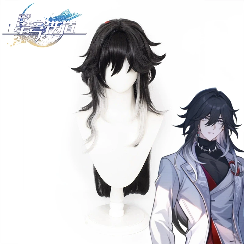 

Парик для косплея Ashveil из игры Honkai Star Rail, черный, длинный, термостойкий, синтетический, полный парик, реквизит для Хэллоуина и карнавала
