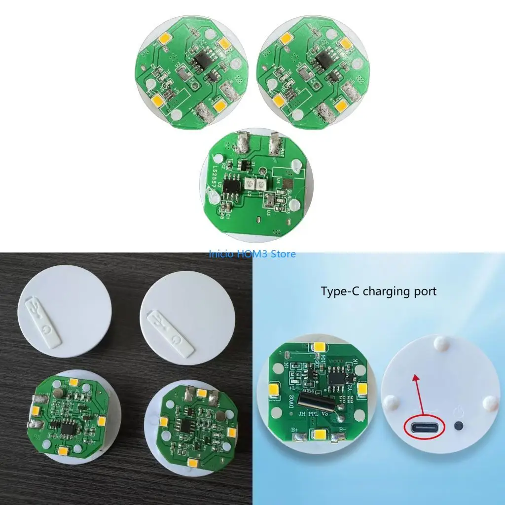A5YD Mini LED Night Light 38Mm Diameter Touch Activated Warm White Color