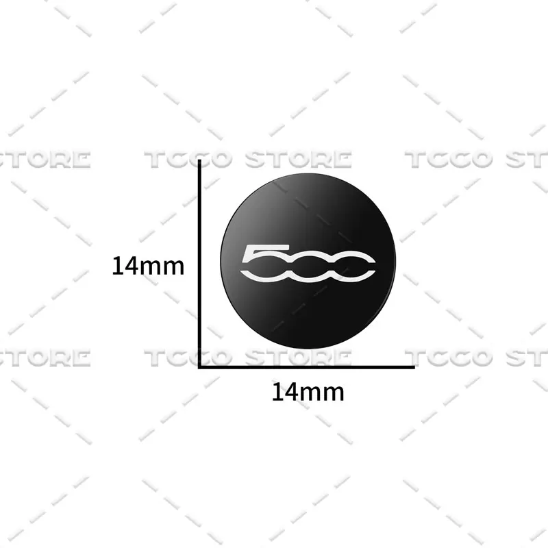 14mm 5Pcs Badge Car Emblem Remote Key Stickers Decor For Fiat 500 Logo Abarth 595 695 Panda Punto Bravo Stilo Accessories
