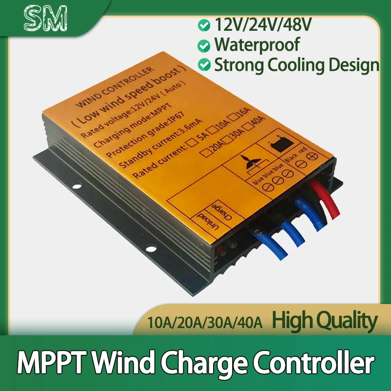 

MPPT PWM Charge Controller for Wind Turbine Generator 10A/16A/20A/30A/40A 12V/24V Auto 48V Water Proof Factory Price