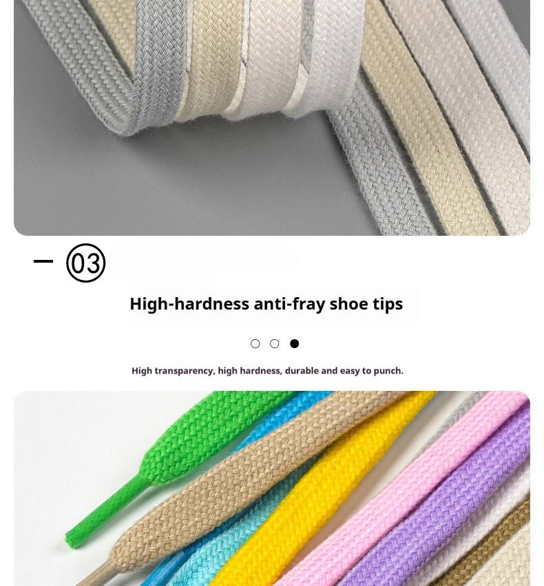 Doppellagige Schnürsenkel aus Polyester-Baumwolle, 1 cm breit, flach, hochwertige Schnürsenkel für Sneaker, Segeltuchschuhe, 1 Paar – Detail 4