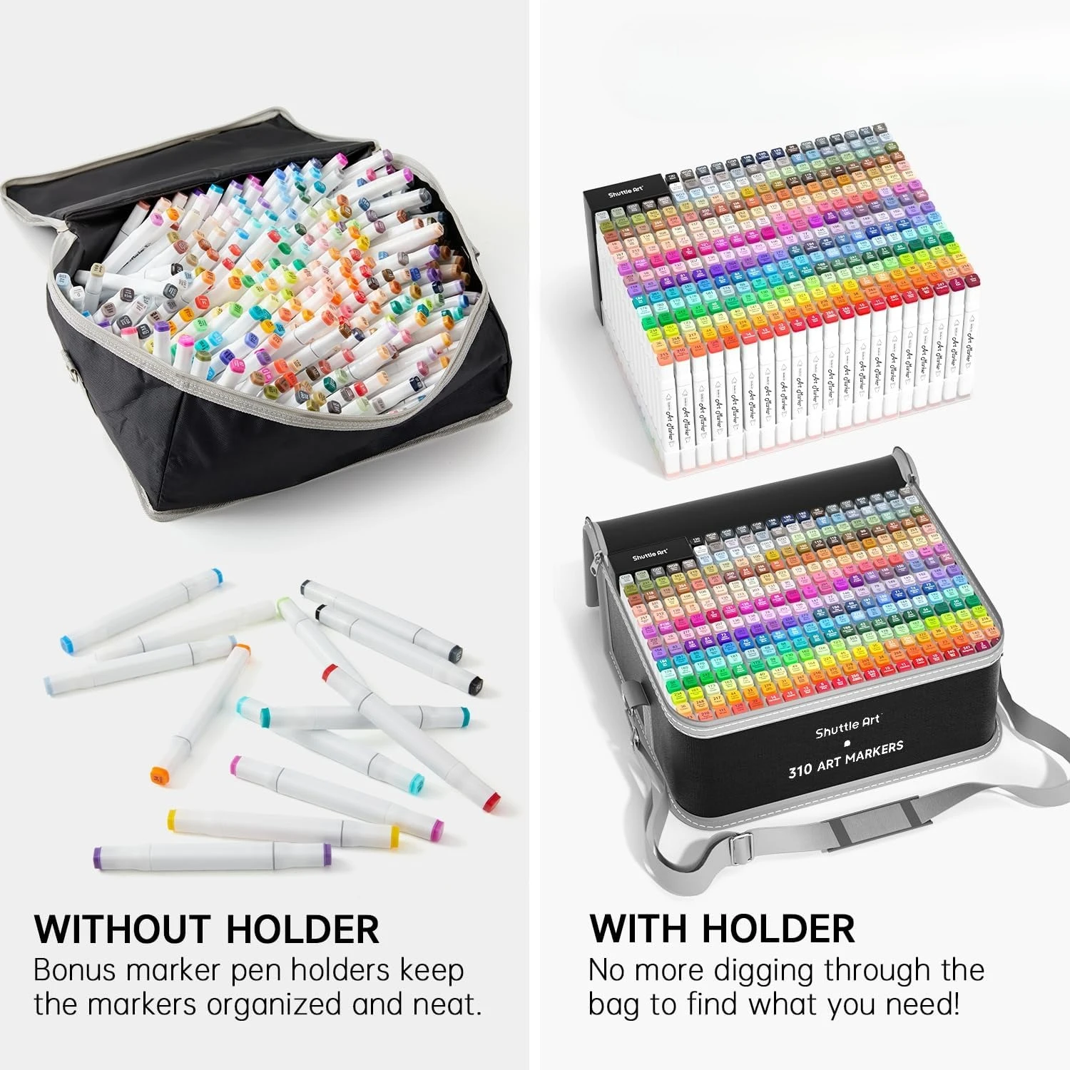 

Маркеры на 310 цветов, набор художественных маркеров с двумя наконечниками 309 цветов плюс бесцветный блендер, ручки с микронаконечниками,