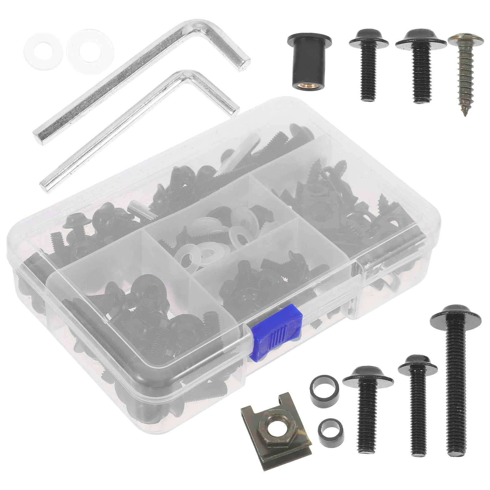 

1 set Motorcycle Modification Bolts Black Metric Nuts Set Fairing Windscreen Screws Blanking Plugs Stylish Easy Installation