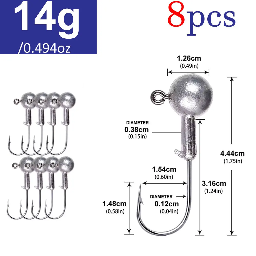 Lurestiker Box Paket 1g 2g 3g 4g 8g 10g 12g 14g 18g 20g 25g 28g Kurbel Angeln Jig Kopf Haken für Weichköder Wurm Köder Tackle