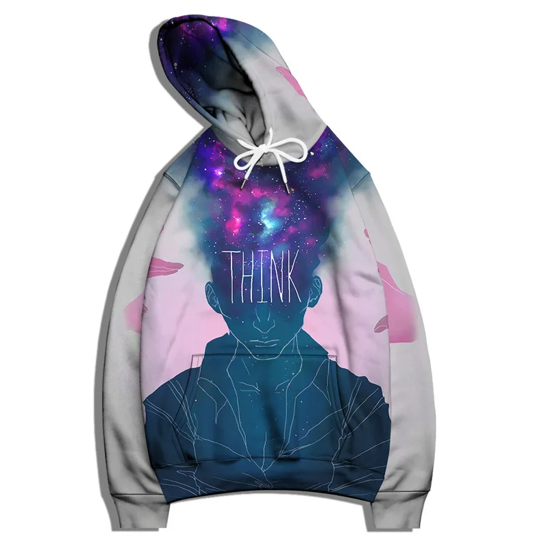 Galaxy Cloud Hamburger French Fries Astronaut Think Harajuku Style Men 3D Hoodies Unisex Sweatshirt Oversized Pullover S-6XL