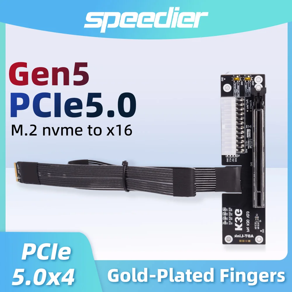 

ADT-Link K43SG PCIe 5.0 X4 M.2 NVMe To X16 Adapter Cable Laptop GPU External eGPU Dock Docking Station for NVIDIA RTX50 AMD RX90