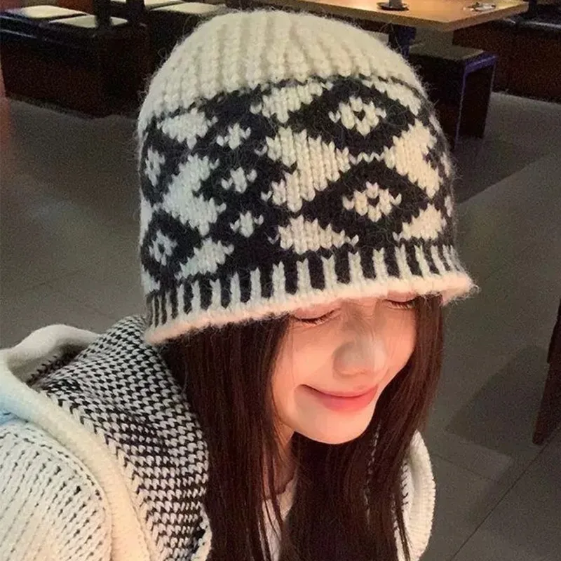 جديد الكورية يندبروف صياد قبعة Coldproof الدافئة قبعة صغيرة محبوكة مع حماية الأذن ريترو ستايل الخريف الشتاء قبعة للرجال النساء #2