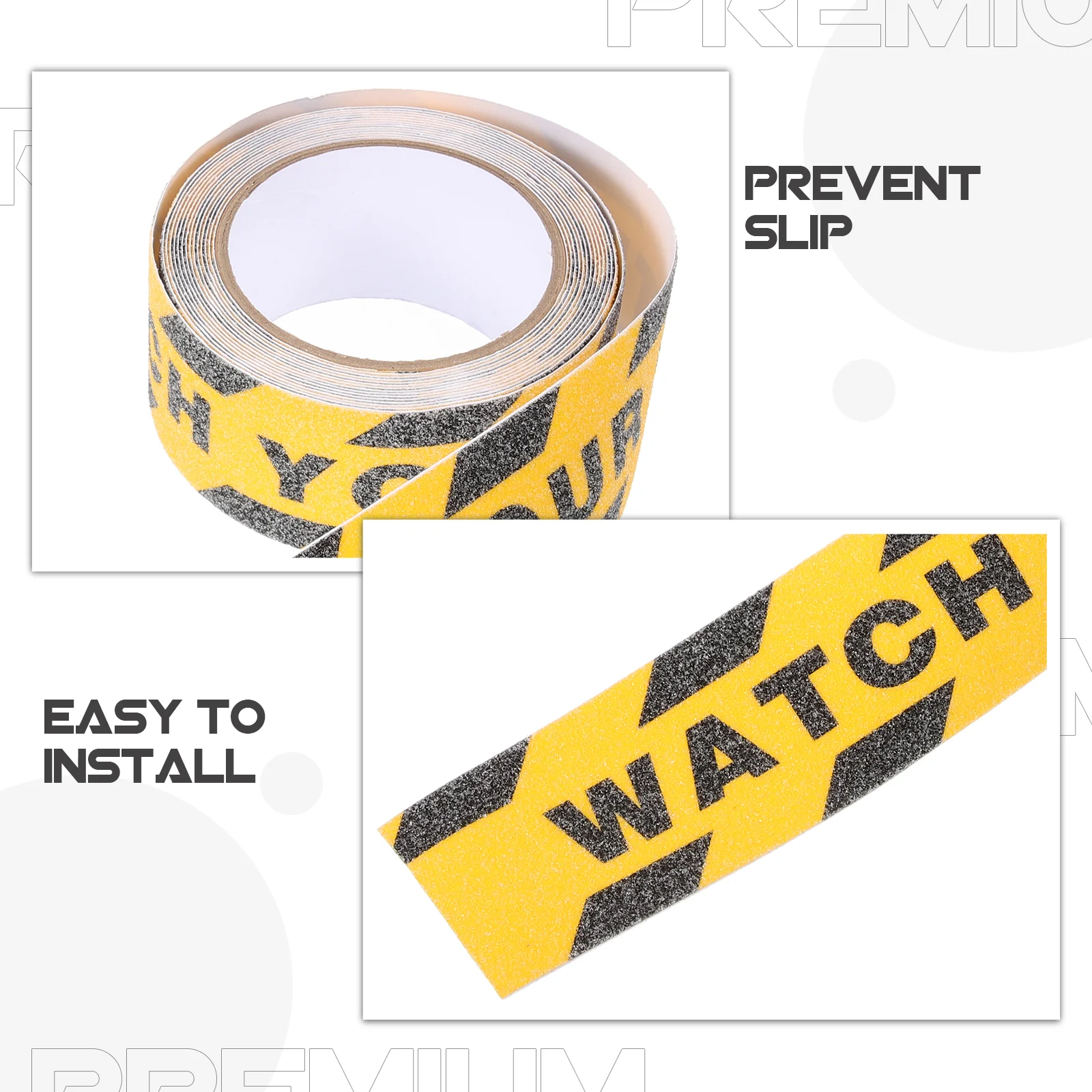 5cm x 5m Anti Tape Black Yellow Watch Your Step Caution Floor Warning Sticker Non Skid Safety Adhesive Marking Tapes Stairs