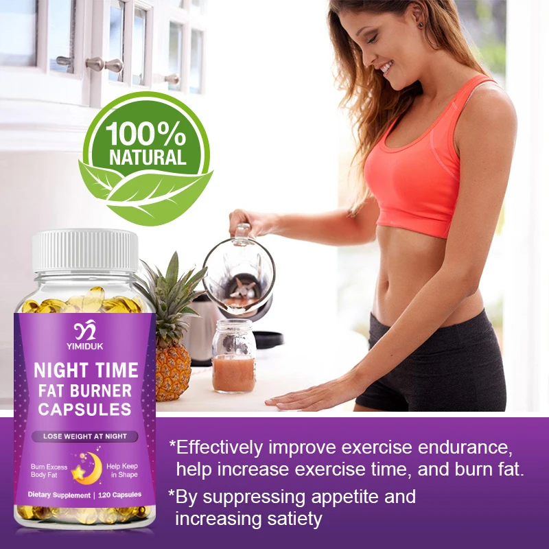 Nighttime Fat Burning Capsules Melatonin Supplement Improves Deep Sleep Powerful Tummy Control for Men and Women