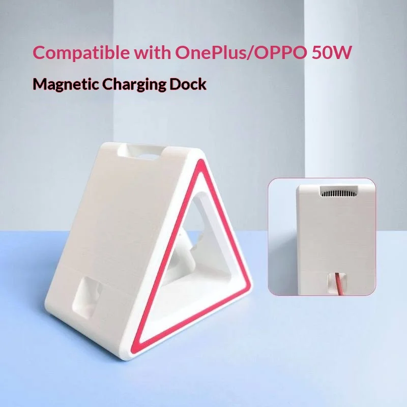 Oneplus Oppo 50w Magnetic Wireless Charging Stand Vertical Desktop Base Quick Charge Small Turbine Airvooc Fast Charging Bracket