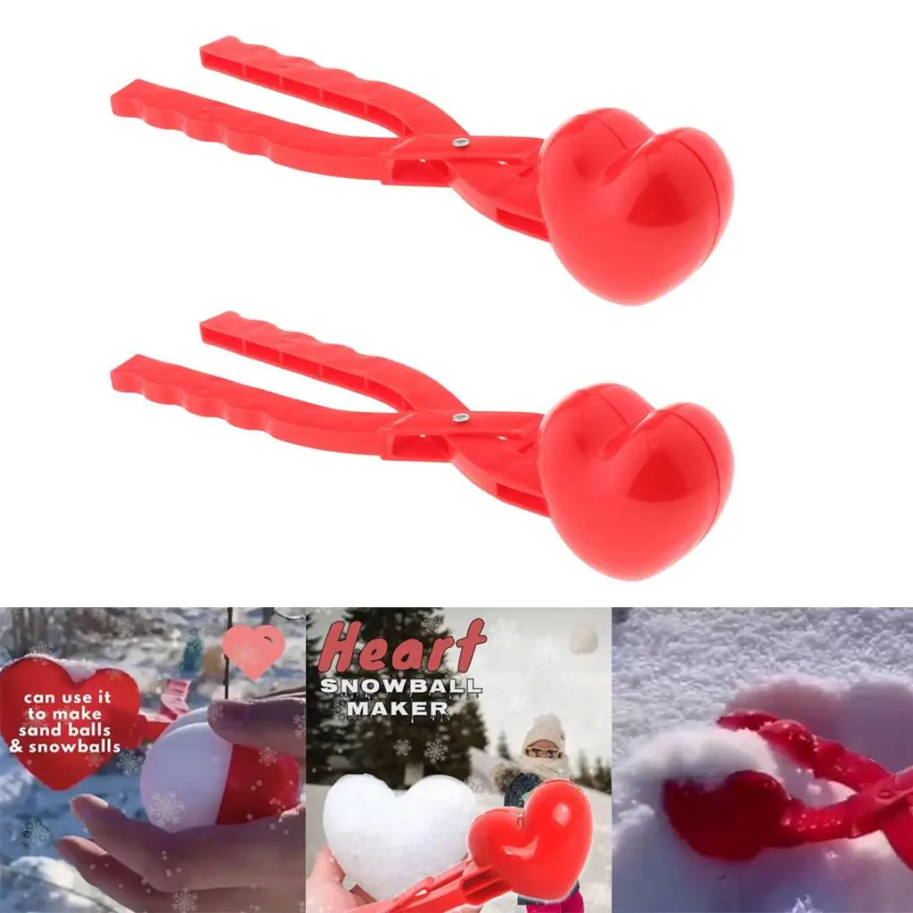 Pack of 2 Heart Shaped Clips Clamps Kids Children Toys Snow