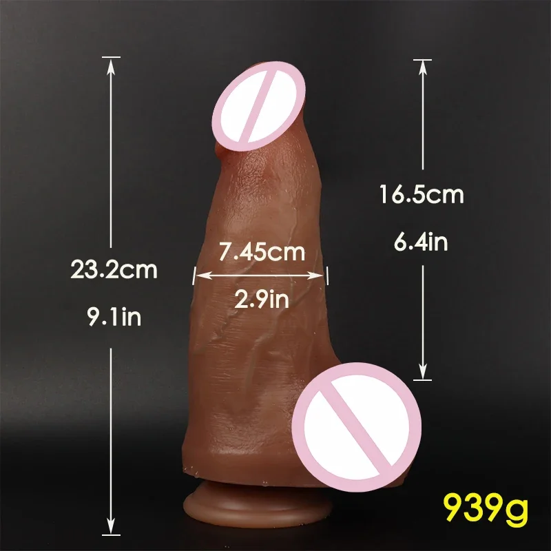 Thick Big Two colors Dildo Realistic Veins Soft Silicone Flesh Penis Woman Man Anal Sex Toys Suction Cup Dick Masturbators Cock