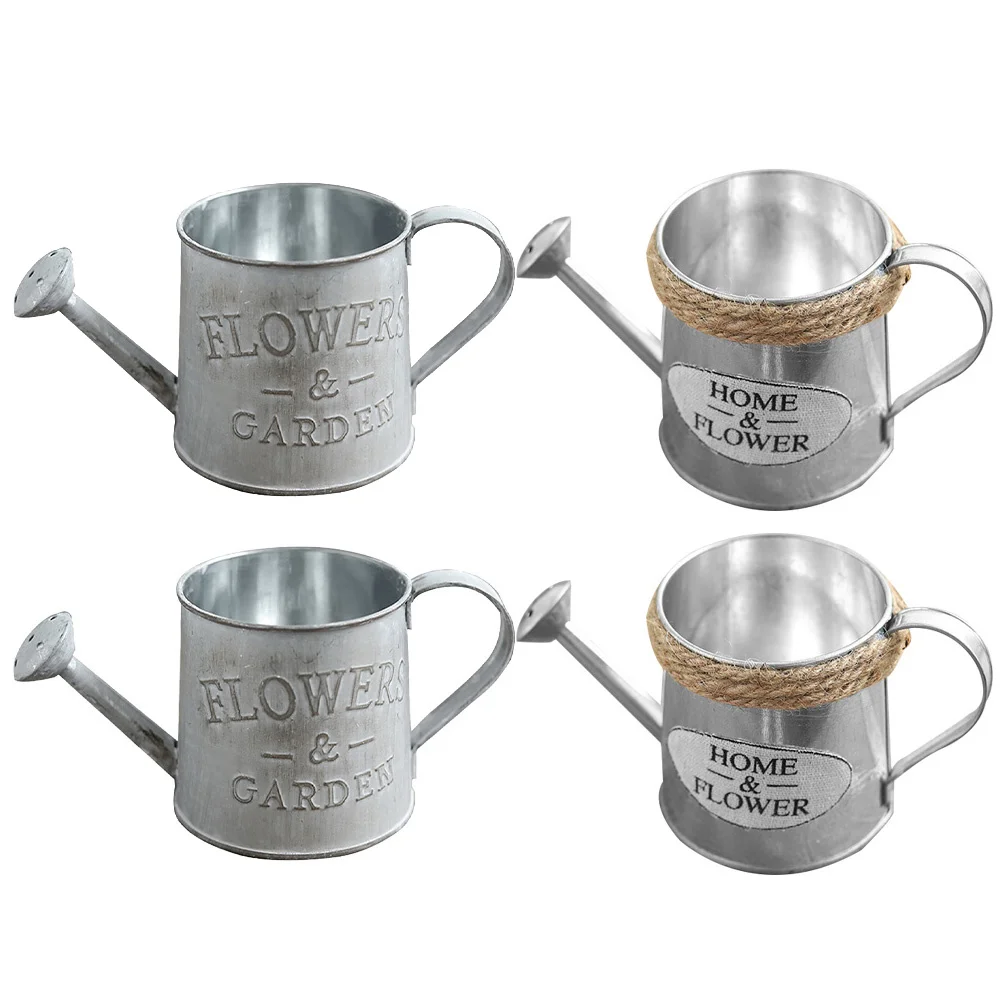 

4Pcs Retro Iron Flower Bucket Vintage Planter Pot Flower Storage Container Home Decor Garden Flowerpot Ornament