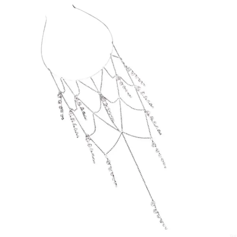 

T21F Элегантный головной убор для кисточек для женщин Crystal Bohemian Tiaras Свадебные вечеринки реквизит