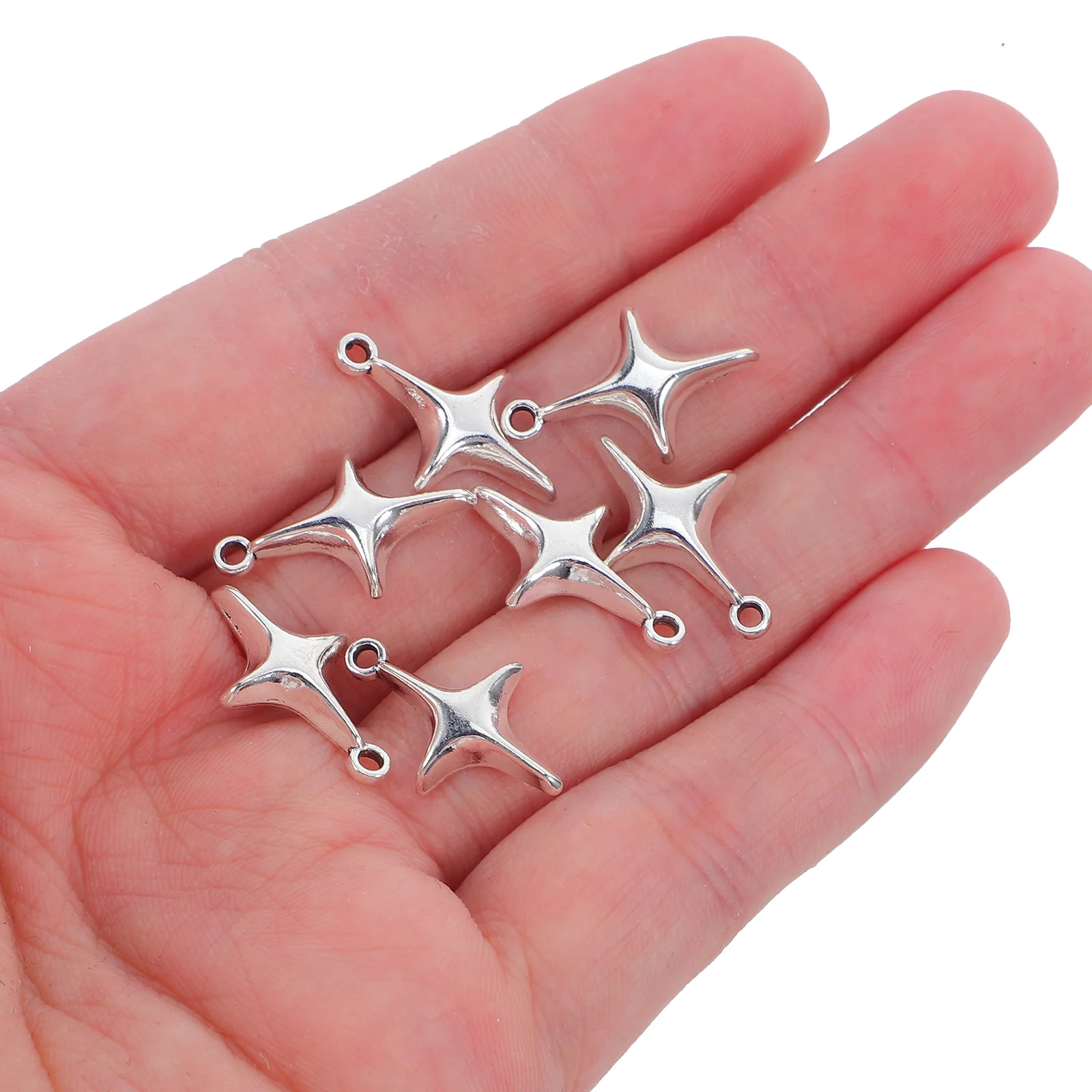 

100Pcs Alloy Star Pendant Charms Hollow Mini DIY Jewelry Making for Earrings Bracelets Necklaces Craft Supplies