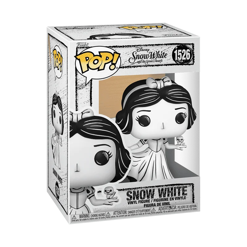 Funko Pop Disney Snow White Cartoon Figure Toys Model Black White Sketched Style Kids Collectibles Girls Decorations Dolls Gifts