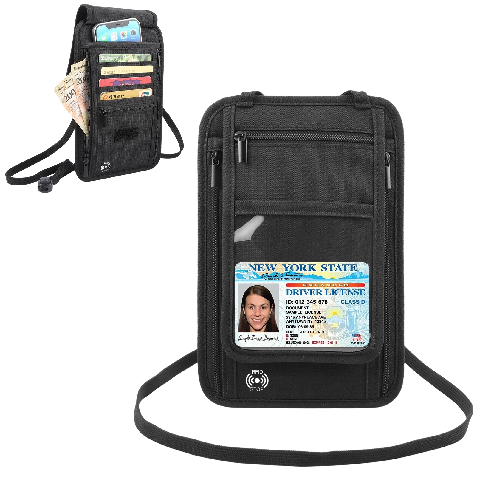 

HAWEEL Neck Passport Wallet Bag Document Organizer Credit Cards Case Bag