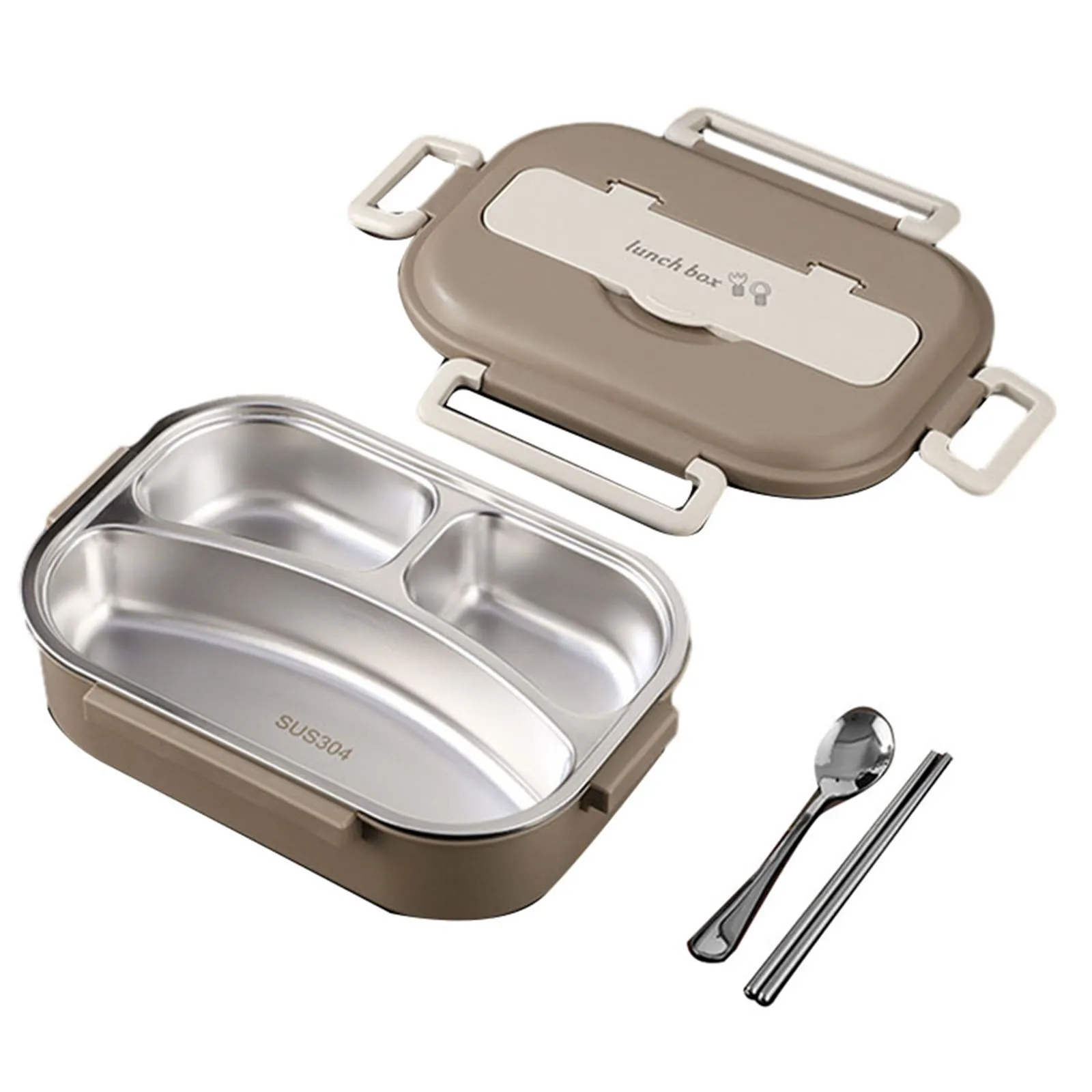 Food Container For Office 1000 1300ML Stainless Steel Lunch Box Rust-proof Spill Proof Stainless Steel Interior