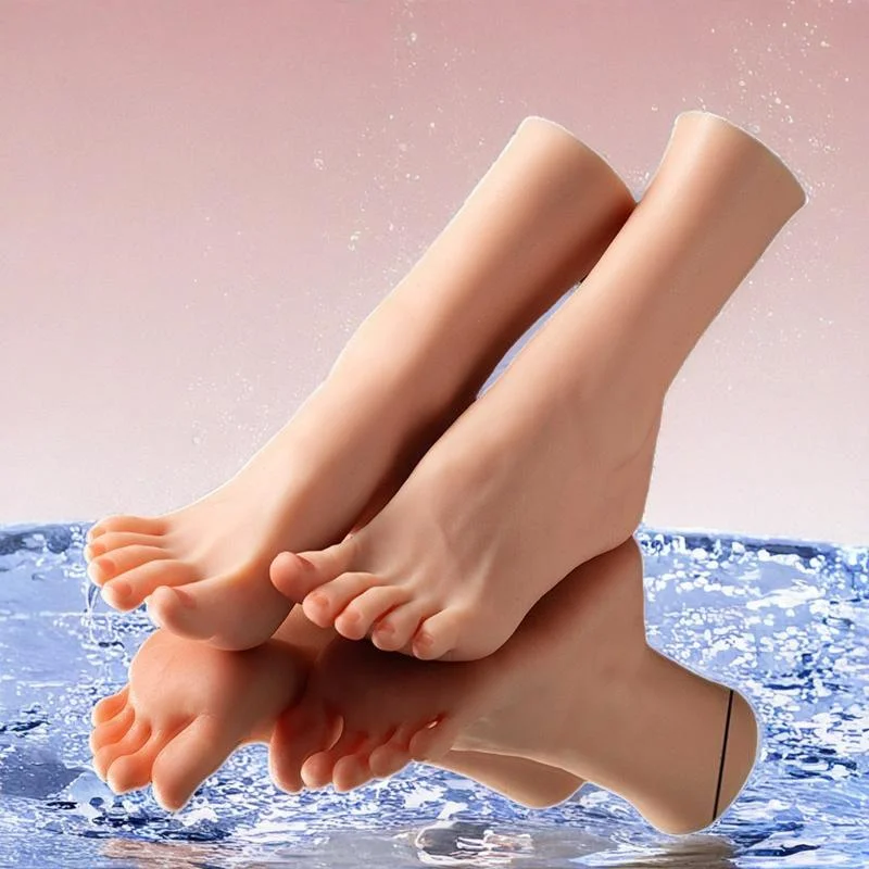 

Lifelike Female Silicone Foot Model Mannequin Simulation Fetish Feet for Manicure False Nail Art Jewelry Display TG4300