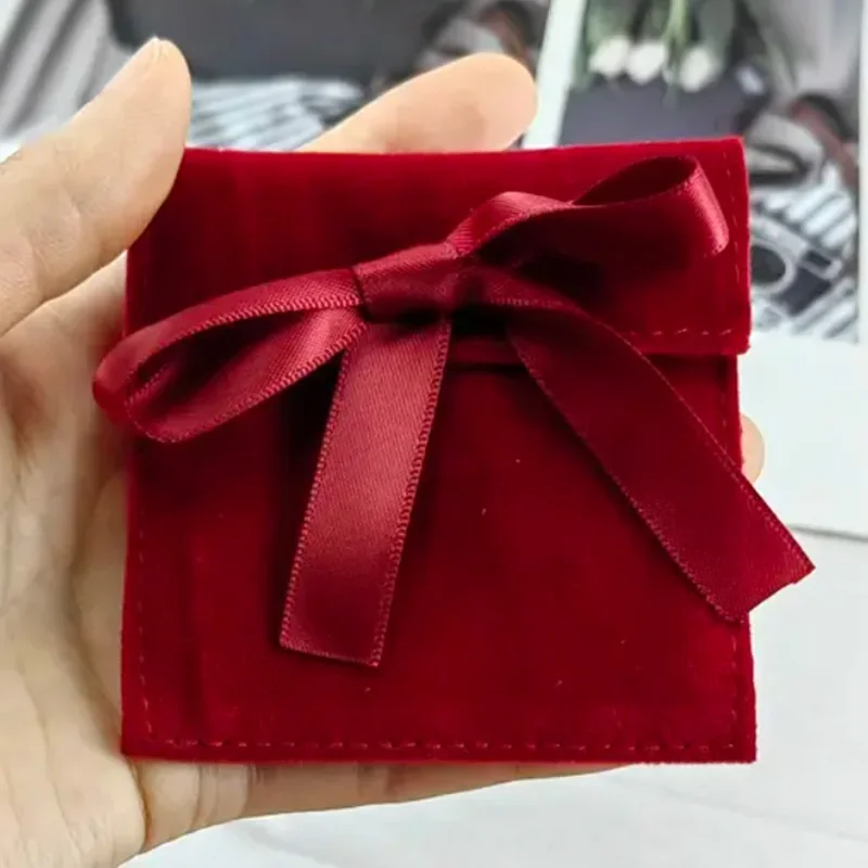 Burgundy Custom Velvet Envelope Bag 15x10cm 20x15cm 50pcs/Lot Red Makeup Jewelry Gift Packaging Pouch