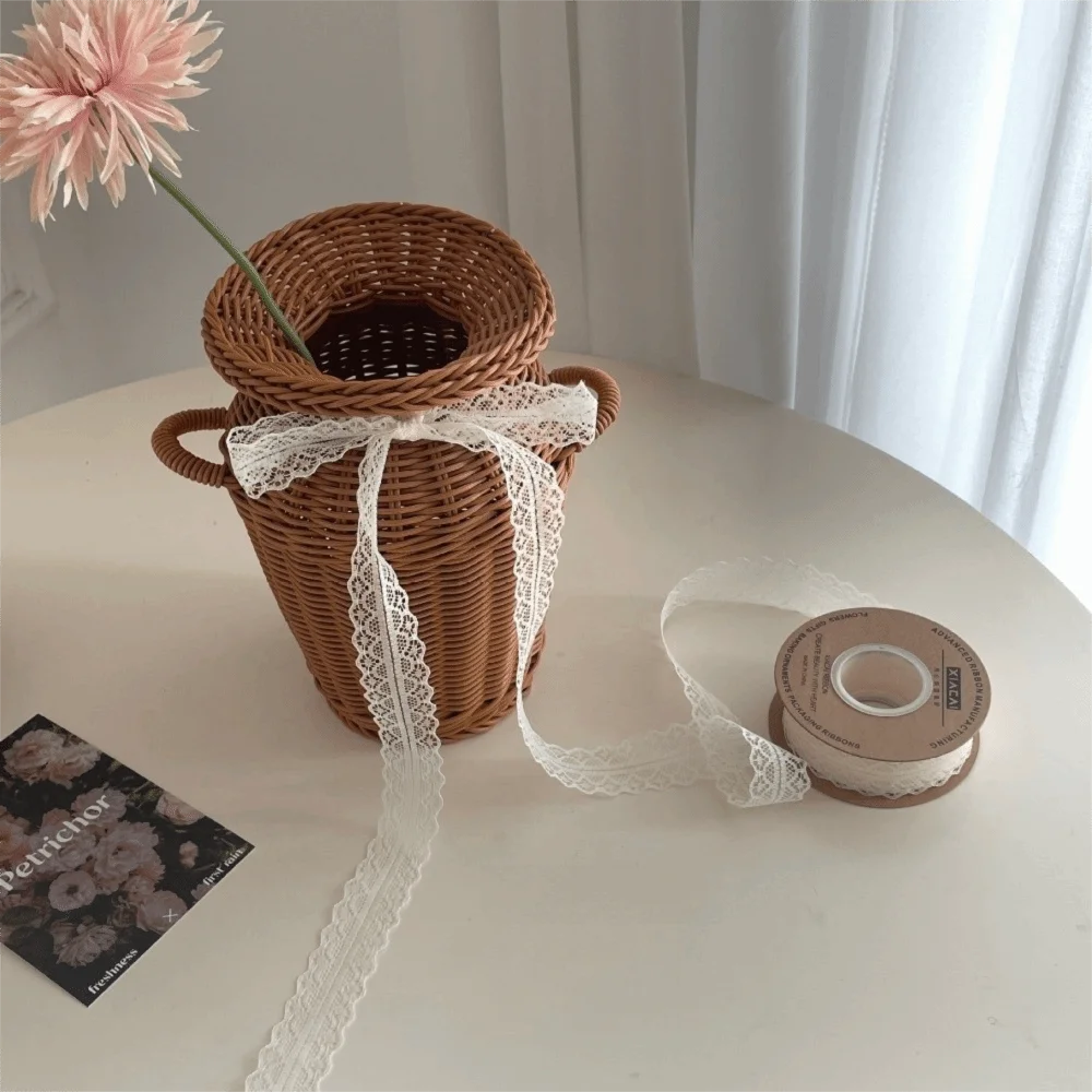New Cut Out Lace Lace Ribbon Soft Texture Embroidered Detail Flower Bow Ribbon Lace Webbing Gift Wrapping