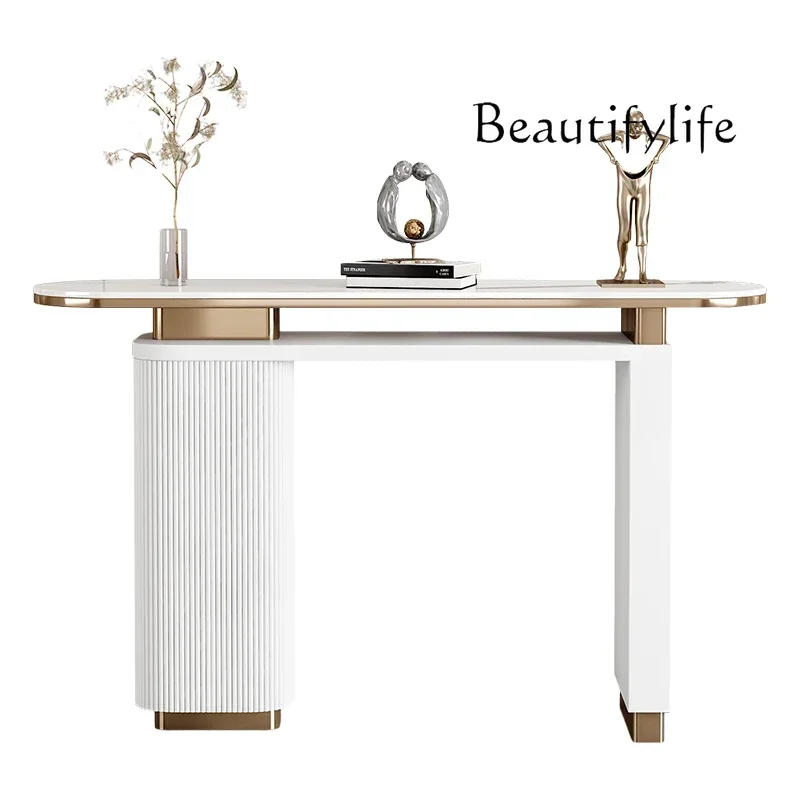 

Nordic high-grade sensory rock slab entrance entrance table Household home wall view table