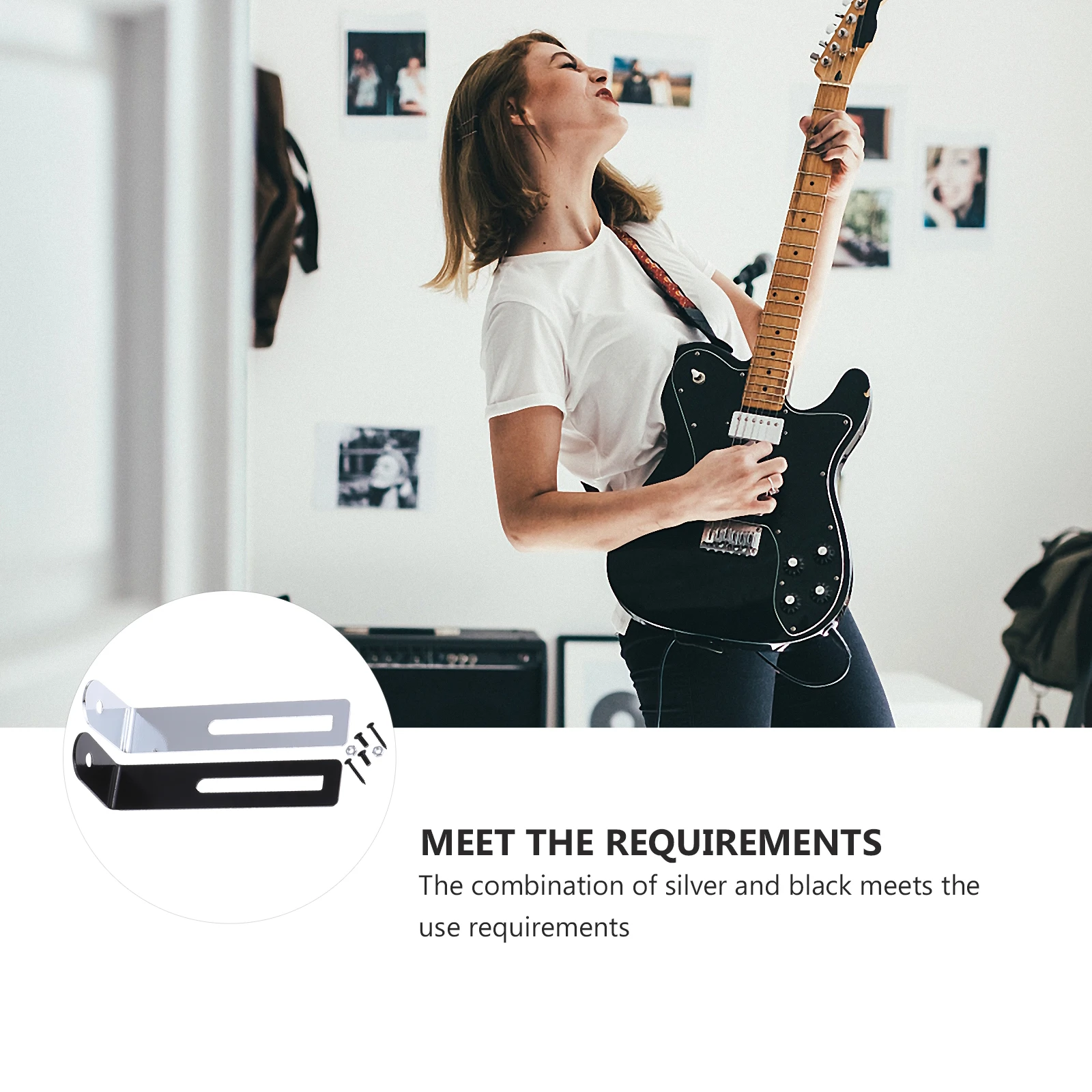 

2 Sets Electric Guitar Guard Plate Bracket with Screws Scratch Alloy Metal