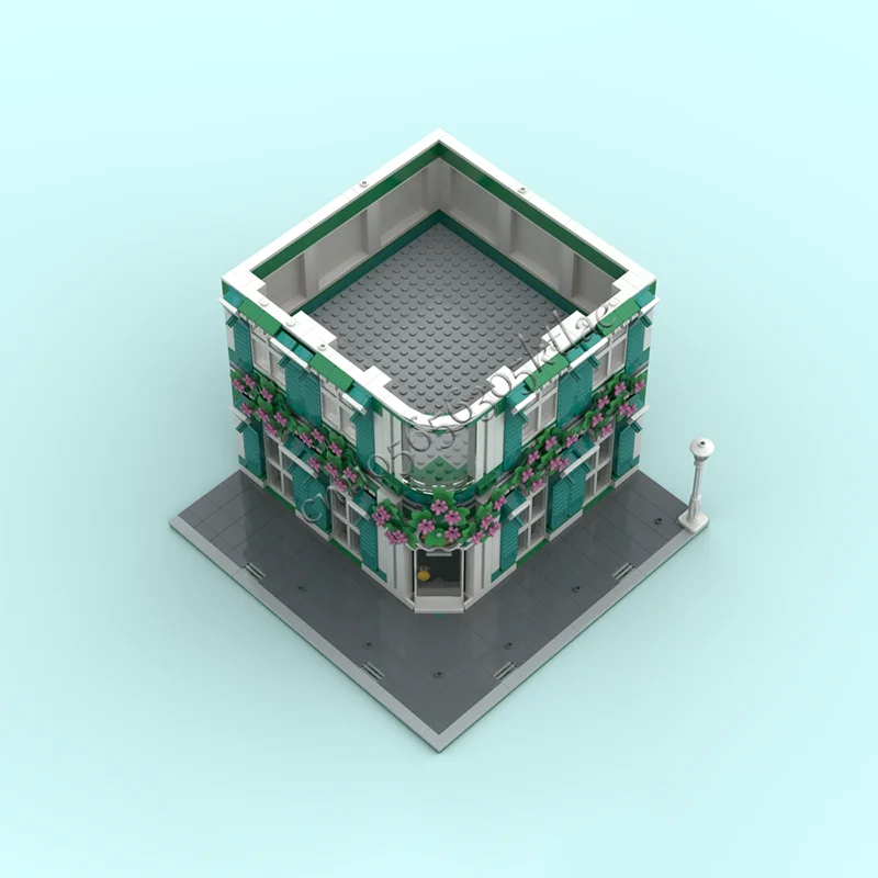 1246 pçs laranja separador canto fachada bloco de construção retro arquitetura modelo exibição brinquedo criança montagem aniversário presente natal