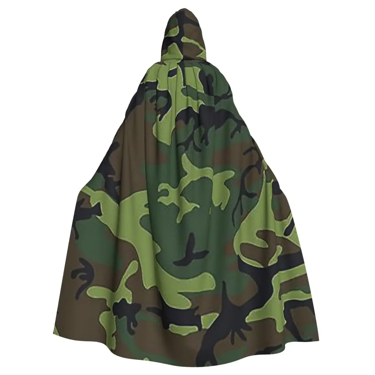 الجيش كامو طويل مقنعين عباءة الساحرة القرون الوسطى زي تأثيري كيب هالوين مصاص دماء الكبار للجنسين