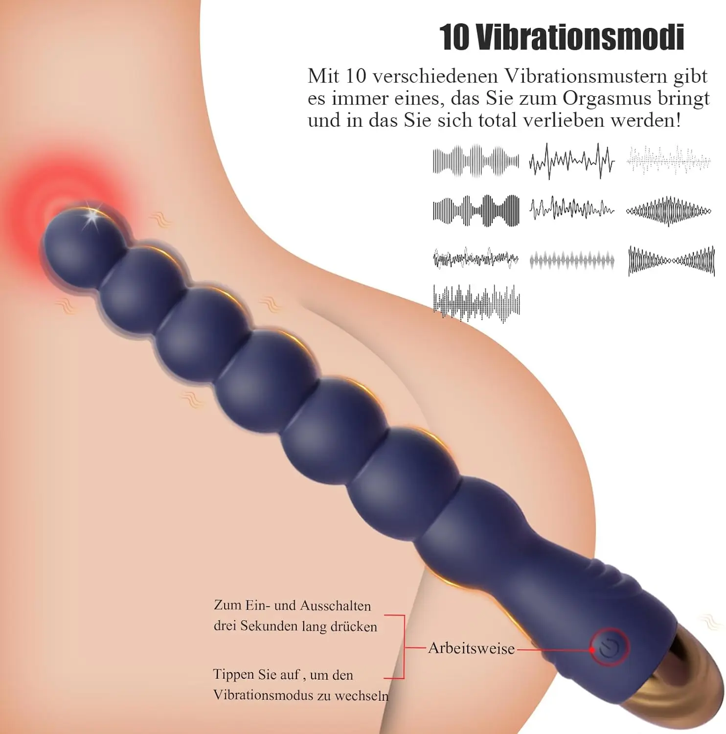 10 geschwindigkeit Anal Plug Vibrator Prostata Massage Butt Plug Stimulator Anal Perlen USB Ladung Sex Spielzeug Für Männer Frauen Homosexuell Vibratoren 18 +