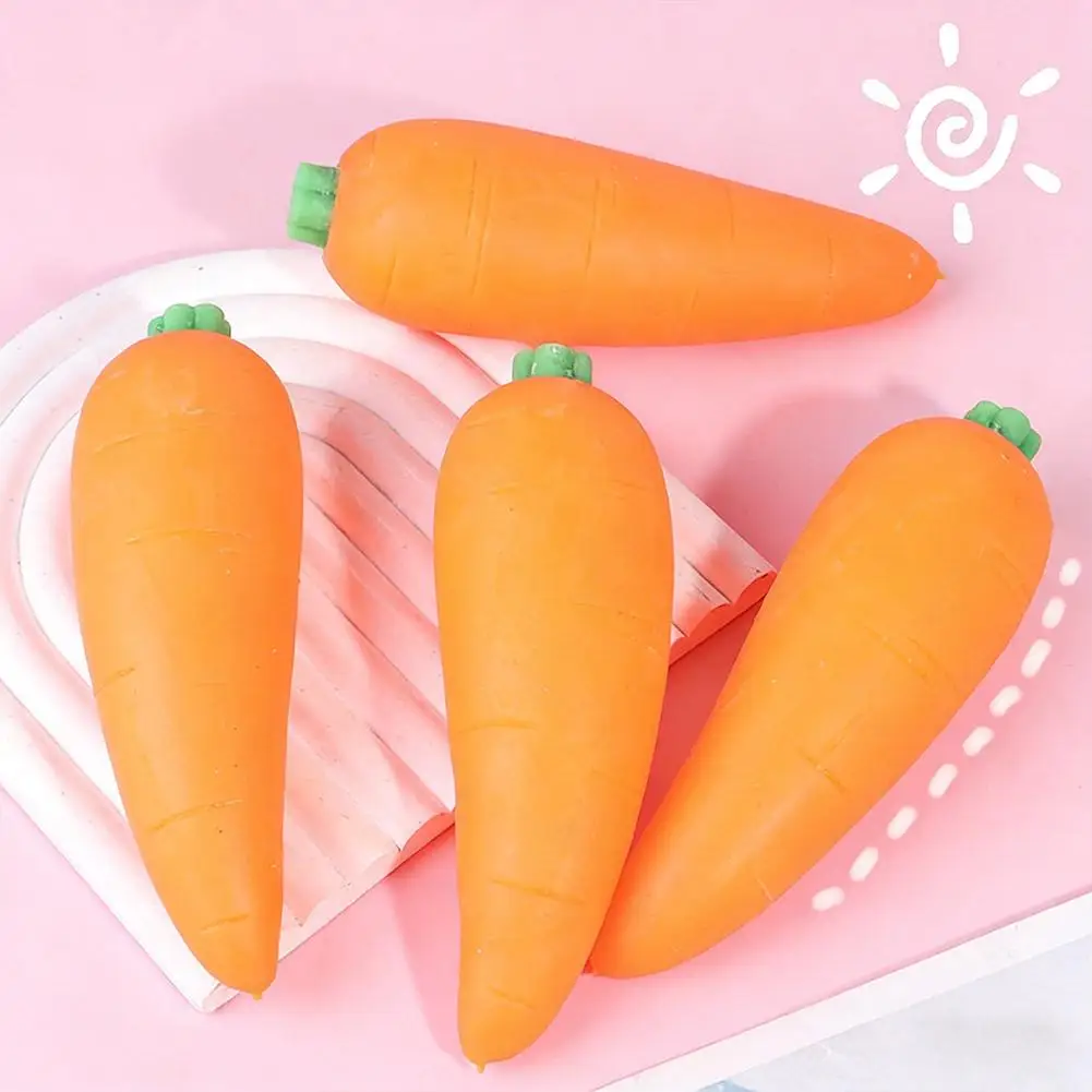 New Squeezing Carrot Toys Soft Slow Rising Simulation Vegetable Stress Relief Fidget Toys for Kids Adults Decompression Gift