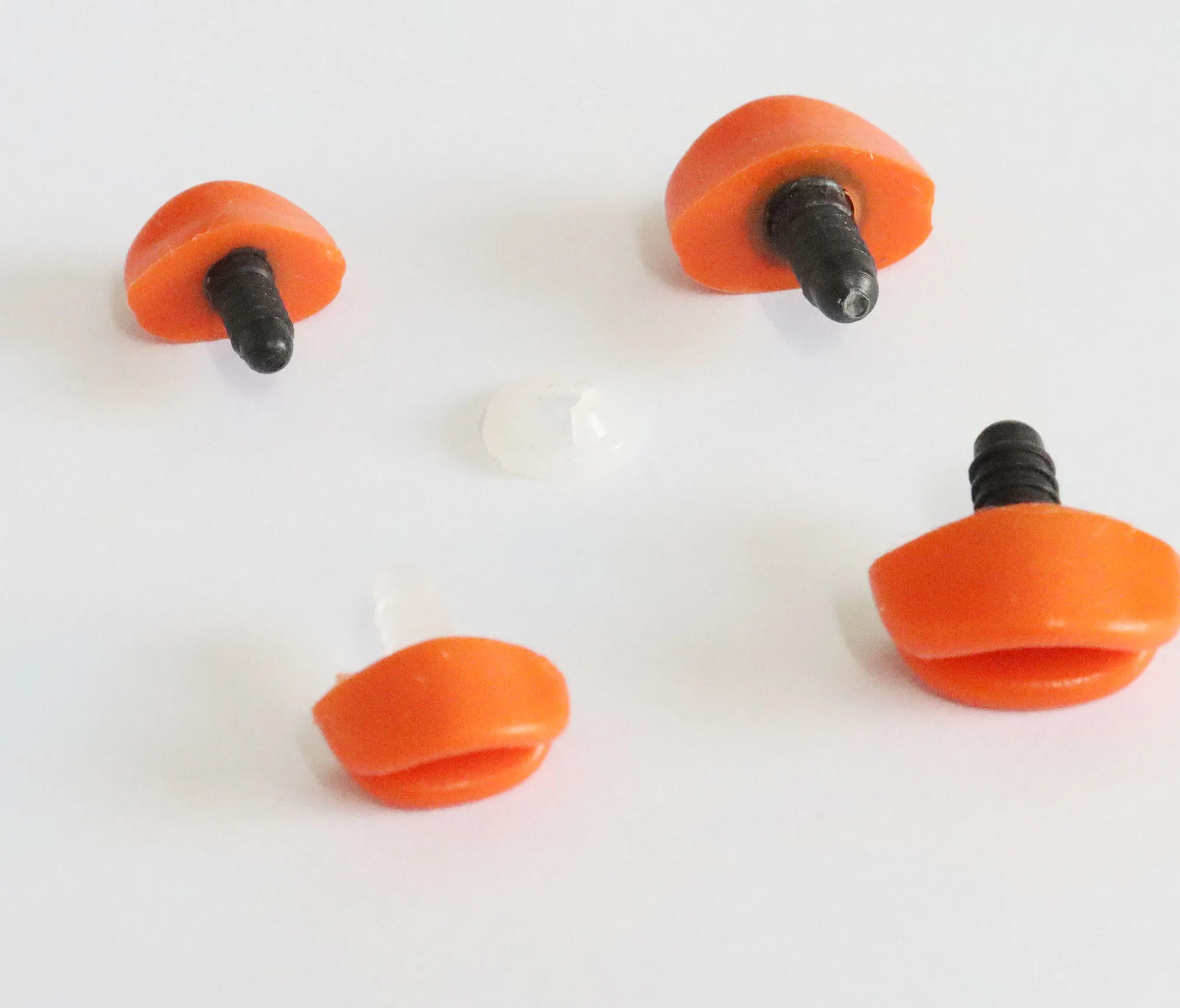 50 Stück/Los Neue Weiche 18MM 24MM 30MM Orange Farbige Tiermund-Plastikspielzeugteile mit Handpress-Unterlegscheibe – Größenoptionen – Detail 4
