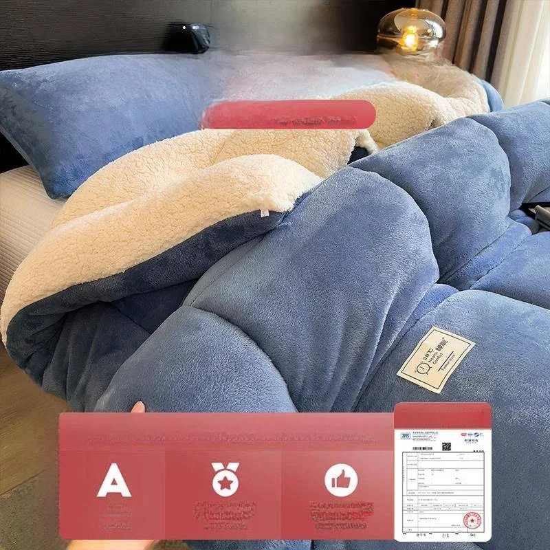 New 2025 Lamb Velvet Blanket Thick Warm Winter Cotton Core Single Person Dormitory Autumn Winter Extra Thick Warm 10 Jin