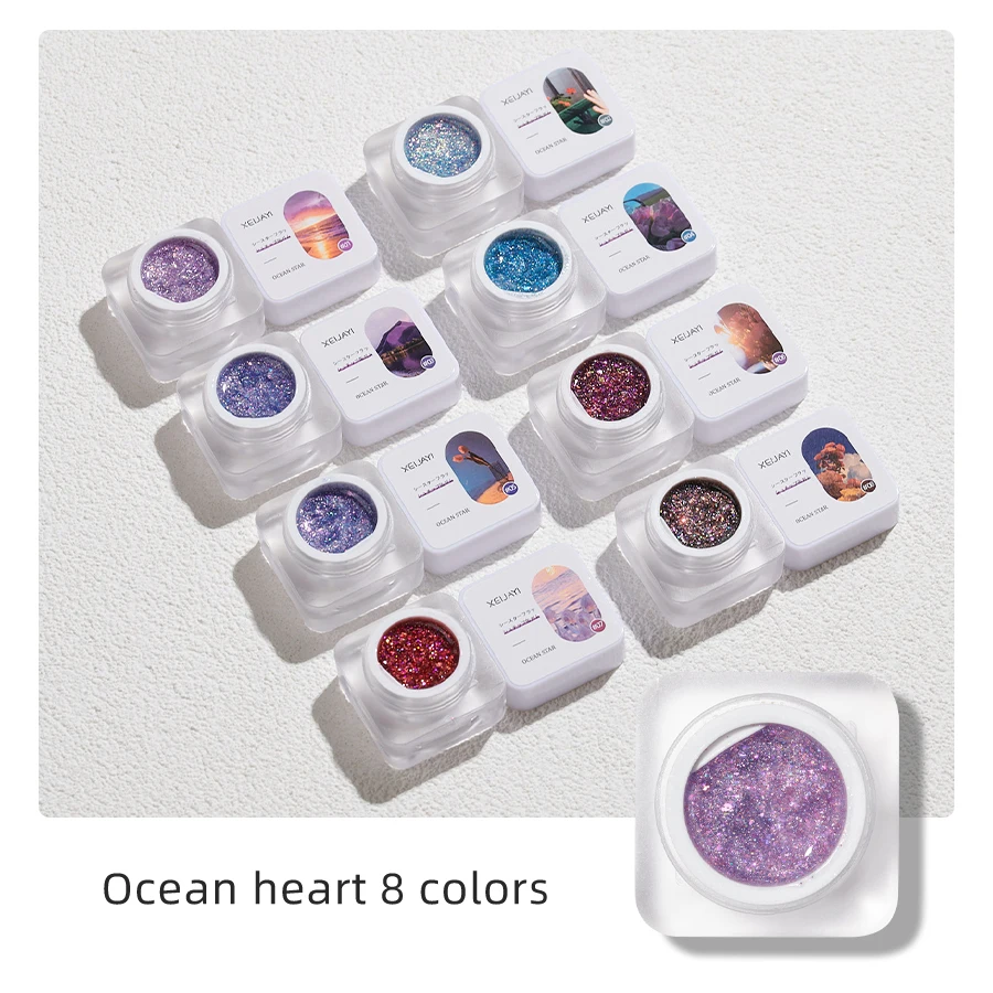8 Colors Chrome Platinum Glitter Gel Nail Polish Sparkly Shiny UV LED Soak Off Nail Polish Popular Bright Nail Art
